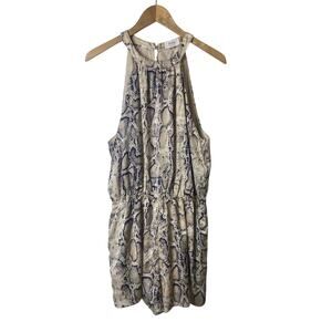 Bluivy Snakeskin Python Halter Neck Romper Women's Size Large